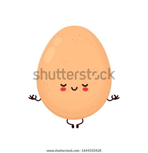 Cute Happy Chicken Egg Meditate Yoga Stock Vector Royalty Free