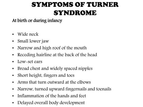 Turner Syndrome Signs And Symptoms