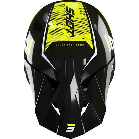 Moto Cross Enduro Helmet Shot Furious Camo Neon Glossy Yellow For Sale