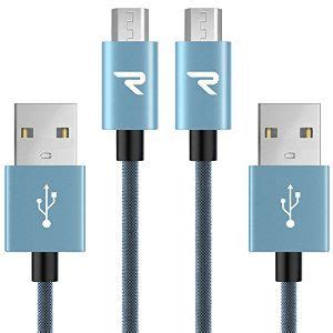 RAMPOW Braided Micro USB Cable 2 Pack 3 3ft QC 3 0 Fast USB Charging