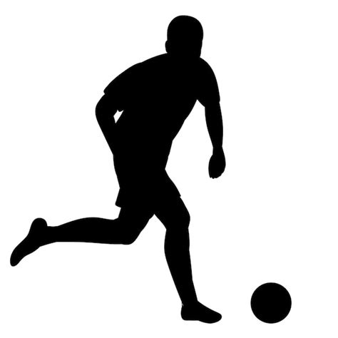 Premium Vector Black Silhouette Of A Soccer Player Running With The Ball