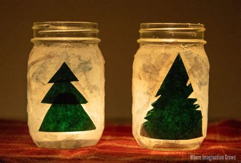 Mason Jar Christmas Tree Luminaries Where Imagination Grows