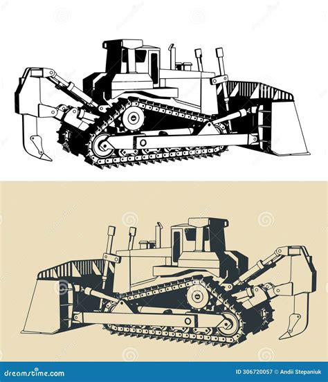 Heavy Duty Crawler Dozer Illustrations Stock Illustration Illustration Of Drawings Tractor