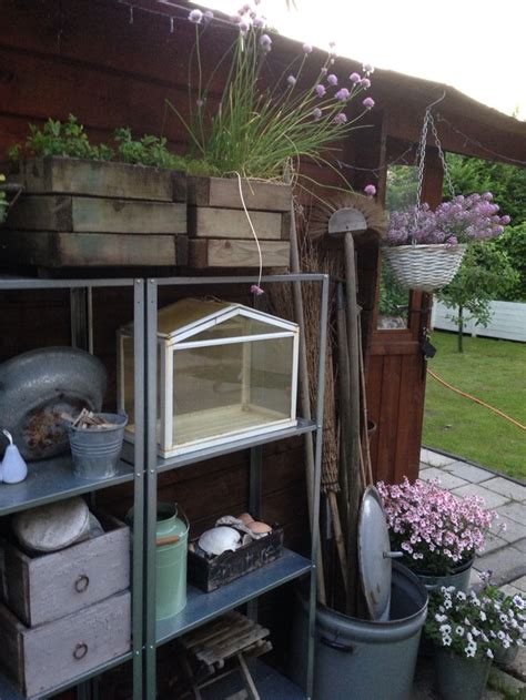 Outside Storage Ikea Shelves Against The Shed