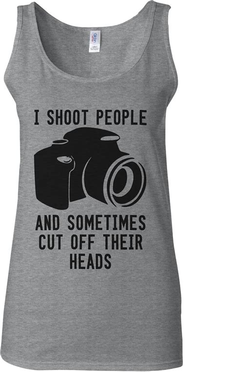 I Shoot People Cut Off Their Head Novelty Sports Grey Women Vest Tank