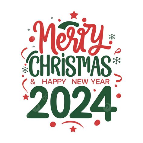 Selamat Natal Dan Selamat Tahun Baru 2024 Tipografi Vektor Yang Dapat