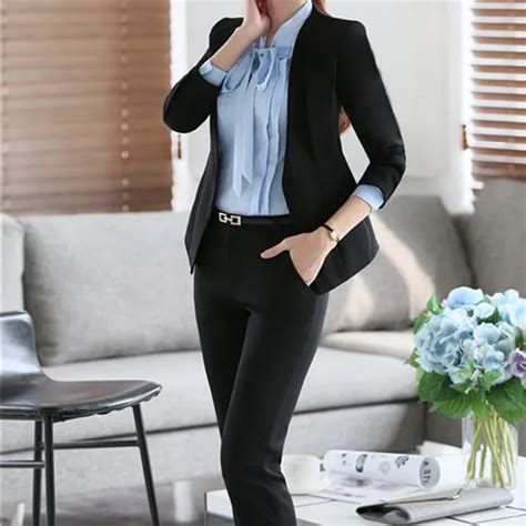 4xl Plus Size Custom Women Slim Fit Pant Suits Formal Black Office Wear Lady One Button Work