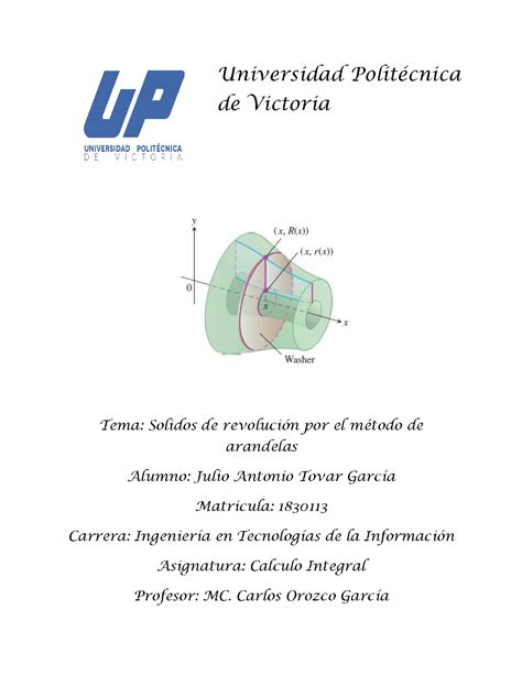 SOLUTION Solidos De Revolucion Por El Metodo De Arandelas Studypool