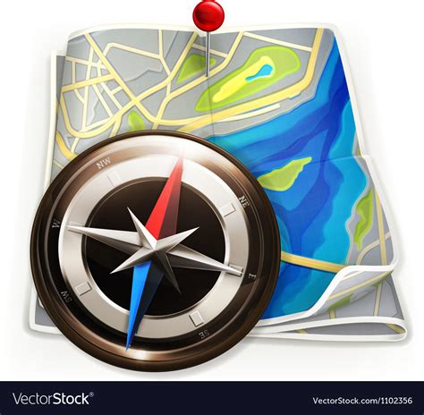 Navigation Map Royalty Free Vector Image Vectorstock