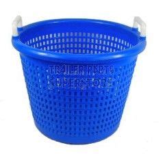 Blue Plastic Bushel Basket with Molded Handles