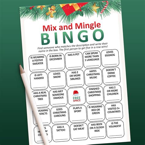 Mix And Mingle Bingo Christmas Bingo Cards Find The Guest Bingo Work