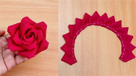 Diy How To Make An Adorable Fabric Rose Flower ~ In Just 4 Minutes Kapde Ke Phool Banana