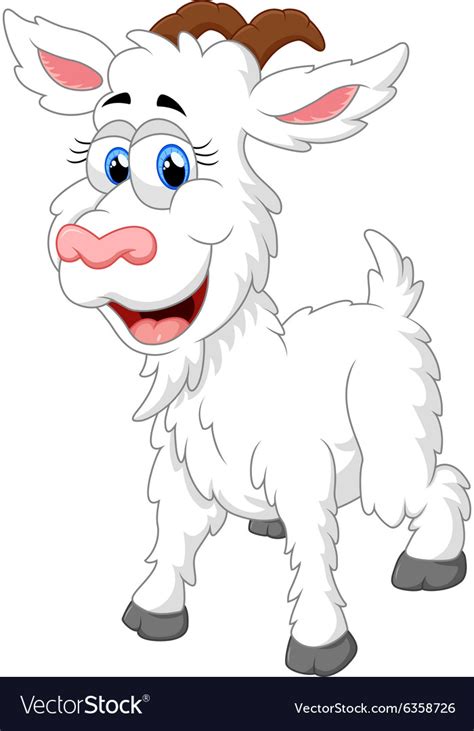 Cartoon happy animal goat Royalty Free Vector Image