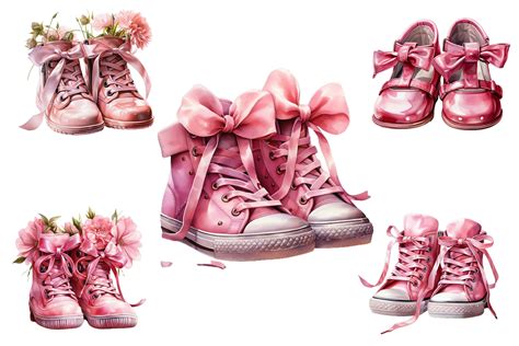 Pink Baby Shoes Watercolor Clipart Graphic by Nayem Khan · Creative Fabrica