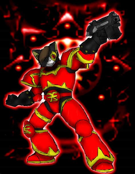 The Big Imageboard Tbib Anthro Armor Bionic Eye Bionics Black And Red Bolt Pistol Brown Hair