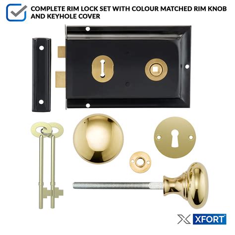 Buy Xfort Premium Range 6x 4 Traditional Black Rim Lock Set With