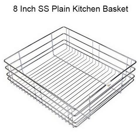 Stainless Steel 8 Inch Ss Plain Kitchen Basket For Home Rectangular