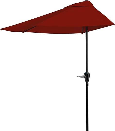 Pure Garden 9 Foot Half Patio Umbrella Easy Crank