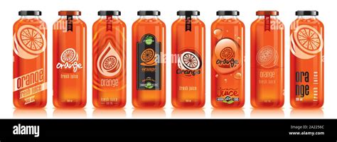 Vector orange juice, glass fruit bottle set Stock Vector Image & Art - Alamy