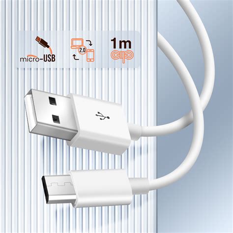 Usb Micro Usb Lade Und Synchronisationskabel M Langes Kabel Wei