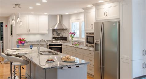 White and Grey Kitchen Lexington MA - Dream Kitchens