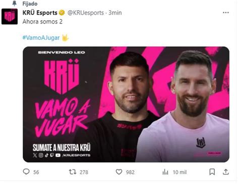 Lionel Messi Se Une Como Socio Al Kun Ag Ero En Kru Esports