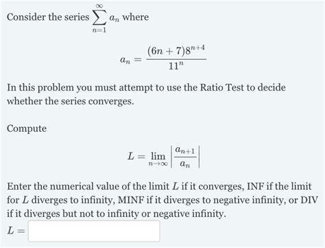 Solved Consider The Series An Where In This Problem You Chegg