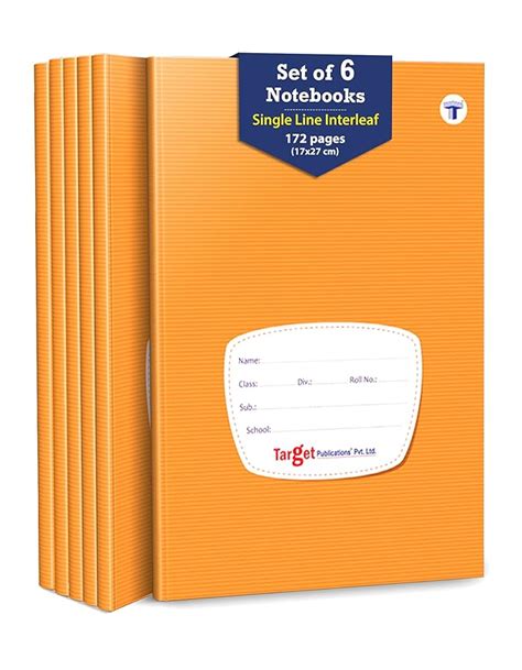 Target Publications Single Line Interleaf Notebooks One Side Blank