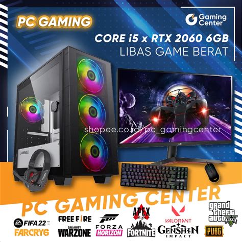 Jual PC Gaming I5 10400F VGA RTX 2060 6GB DDR6 RAM 16GB SSD 256GB PC