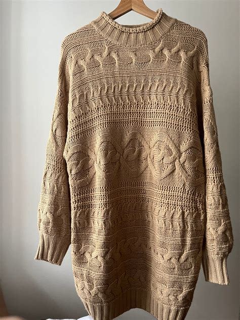 Vintage Soft Cable Knit Longline Sweater Mockneck Chunky Etsy