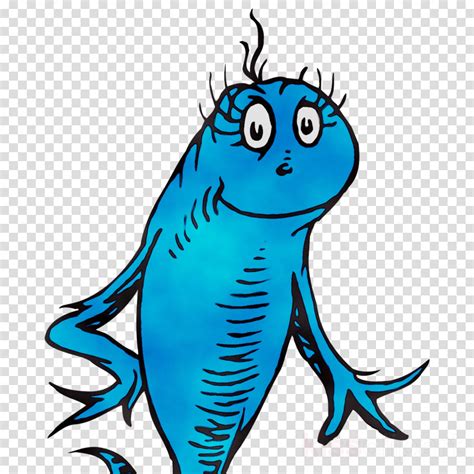 Dr Seuss Png Transparent Background Cat In The Hat Blue Fish Clipart