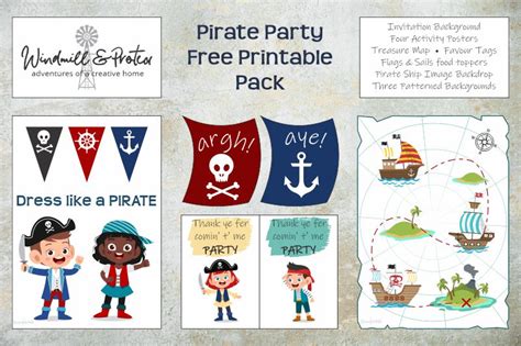 Pirate Themed Birthday Party With Free Printables Windmill And Protea