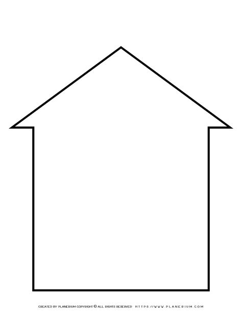 House Outline Free Printable Template Planerium First Grade Games