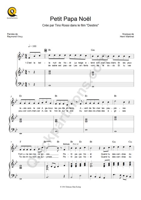 Petit Papa No L Piano Sheet Music Tino Rossi Digital Sheet Music