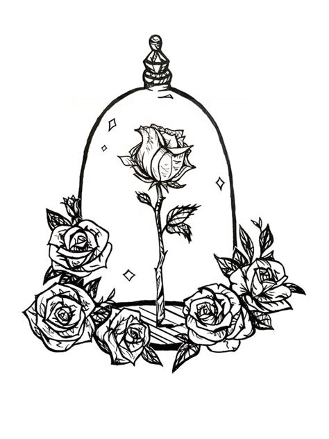 Disney Beauty And The Beast Rose Coloring Pages