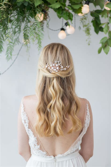 Orchis Gold Floral Wedding Hair Comb Floral Wedding Hair Beach