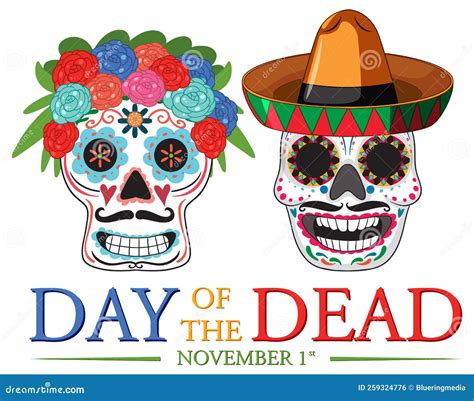 Day of the dead banner stock vector. Illustration of eps10 - 259324776