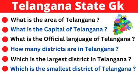 Telangana State Gk Question And Answer In English Telangana General