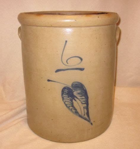 Antique Red Wing Gallon Salt Glazed Stoneware Crock Hand Painted