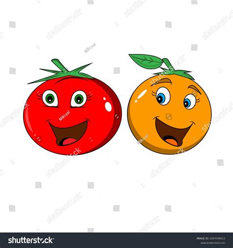 Happy Cute Smiling Fruit Face Set Stock Vector (Royalty Free ...