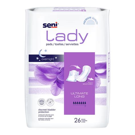 Seni Lady Ultimate Female Incontinent Pad Overnight 165 L S 7p26 Ps1 26 Ct