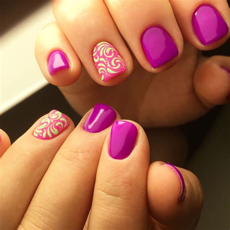 Violet Euphoria And The Pink Neon Gel Polish And Gel Color E Mi Маникюр