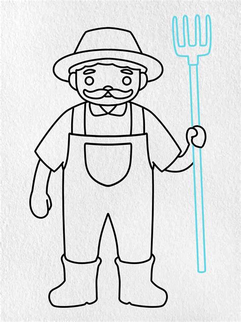 How To Draw A Farmer Helloartsy