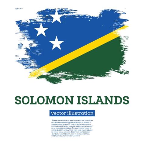 Premium Vector Solomon Islands Flag With Brush Strokes Independence Day