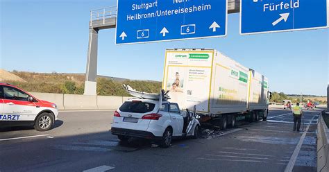 A6 Bei Bad Rappenau Auto Kracht In Lkw STIMME De