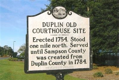 Duplin Old Courthouse Site - North Carolina Historical Markers on ...