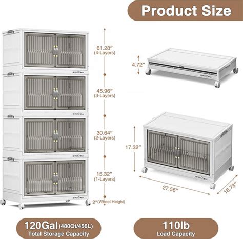 Plastic Stackable Storage Containers with Lids and Wheel