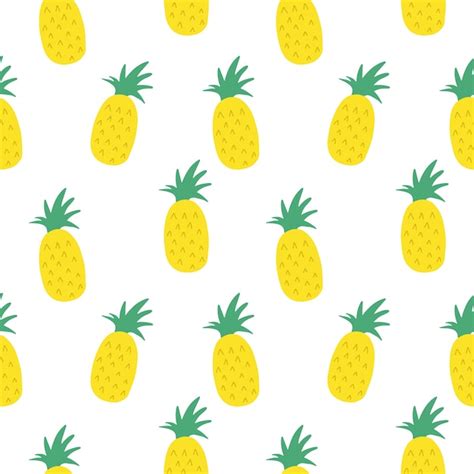 Premium Photo Pineapple Cute Hand Drawn Seamless Pattern