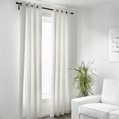 MERETE room darkening curtains, 1 pair, white, 57x118" - IKEA