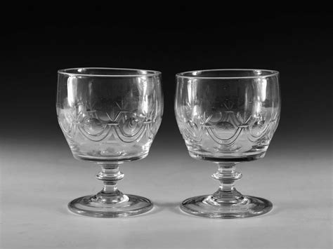 Antique Glass Rummers Pair Irish C1830 In Antique Wine Glasses Carafes And Drinking Glasses